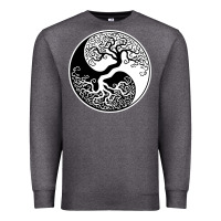 Charcoal Heather tree of life yin yang Premium Sweatshirt - artisFamous