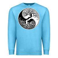 Ocean Blue tree of life yin yang Premium Sweatshirt - artisFamous