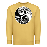Antique Gold tree of life yin yang Premium Sweatshirt - artisFamous