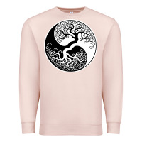 Pale Pink tree of life yin yang Premium Sweatshirt - artisFamous