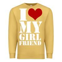 Antique Gold i heart my girlfriend shirt Premium Sweatshirt - artisFamous