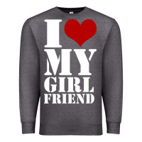Charcoal Heather i heart my girlfriend shirt Premium Sweatshirt - artisFamous