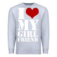 Heather Grey i heart my girlfriend shirt Premium Sweatshirt - artisFamous