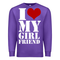 Purple i heart my girlfriend shirt Premium Sweatshirt - artisFamous