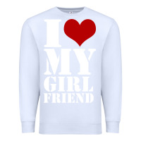 White i heart my girlfriend shirt Premium Sweatshirt - artisFamous