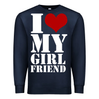 Navy i heart my girlfriend shirt Premium Sweatshirt - artisFamous