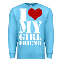 Ocean Blue i heart my girlfriend shirt Premium Sweatshirt - artisFamous
