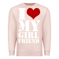 Pale Pink i heart my girlfriend shirt Premium Sweatshirt - artisFamous