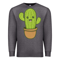 Charcoal Heather happy cactus hug me please Premium Sweatshirt - artisFamous
