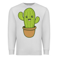 Dove Grey happy cactus hug me please Premium Sweatshirt - artisFamous