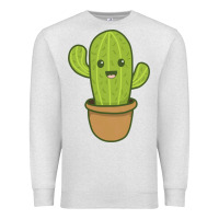 Oatmeal Heather happy cactus hug me please Premium Sweatshirt - artisFamous