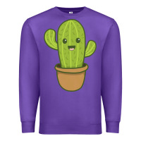 Purple happy cactus hug me please Premium Sweatshirt - artisFamous