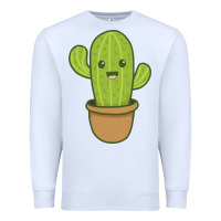 White happy cactus hug me please Premium Sweatshirt - artisFamous