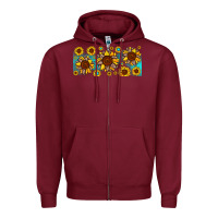 Burgundy leopard sunflower gemstone Zipper Hoodie - JahusDesignShop