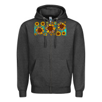 Charcoal Heather leopard sunflower gemstone Zipper Hoodie - JahusDesignShop