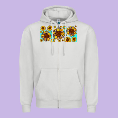 Leopard Sunflower Gemstone Zipper Hoodie Designed By Jahusdesignshop