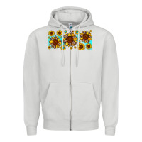 Dove Grey leopard sunflower gemstone Zipper Hoodie - JahusDesignShop