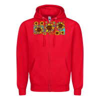 Red leopard sunflower gemstone Zipper Hoodie - JahusDesignShop