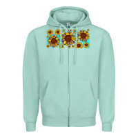 Seafoam leopard sunflower gemstone Zipper Hoodie - JahusDesignShop