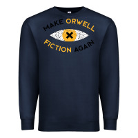 Navy make orwell fiction again Premium Sweatshirt - artisFamous