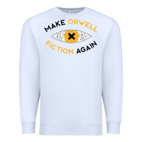 White make orwell fiction again Premium Sweatshirt - artisFamous