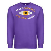Purple make orwell fiction again Premium Sweatshirt - artisFamous