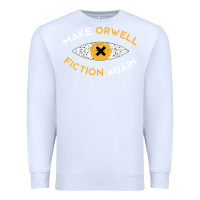 White make orwell fiction again Premium Sweatshirt - artisFamous