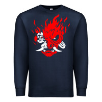 Navy cyberpunk 2077 Premium Sweatshirt - artisFamous