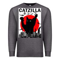 Charcoal Heather vintage catzilla japanese sunset style Premium Sweatshirt - artisFamous