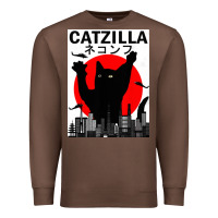 Vintage Catzilla Japanese Sunset Style Premium Sweatshirt | Teevron