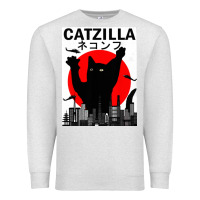 Oatmeal Heather vintage catzilla japanese sunset style Premium Sweatshirt - artisFamous