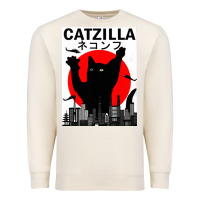 Sandshell vintage catzilla japanese sunset style Premium Sweatshirt - artisFamous