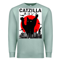Seafoam vintage catzilla japanese sunset style Premium Sweatshirt - artisFamous