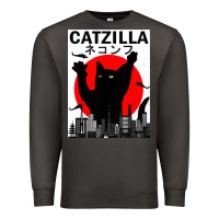 Smoke vintage catzilla japanese sunset style Premium Sweatshirt - artisFamous