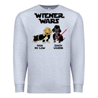 Heather Grey wiener wars funny dachshund Premium Sweatshirt - artisFamous