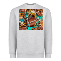 Heather Grey football cactus sunflower Heavyweight Sweatshirt - JahusDesignShop