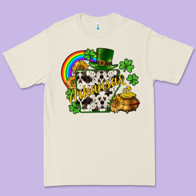Arkansas Map St. Patrick's Premium Tee Designed By Cowgirlartshop