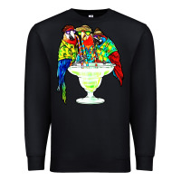 Black parrots drinking margarita hawaiian Premium Sweatshirt - artisFamous