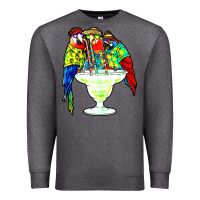 Charcoal Heather parrots drinking margarita hawaiian Premium Sweatshirt - artisFamous