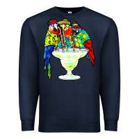 Navy parrots drinking margarita hawaiian Premium Sweatshirt - artisFamous