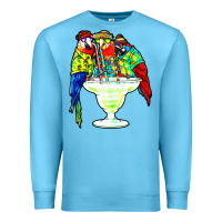 Ocean Blue parrots drinking margarita hawaiian Premium Sweatshirt - artisFamous