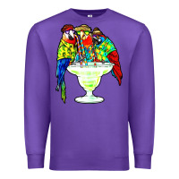 Purple parrots drinking margarita hawaiian Premium Sweatshirt - artisFamous