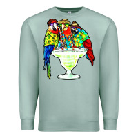 Seafoam parrots drinking margarita hawaiian Premium Sweatshirt - artisFamous