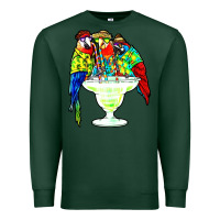 Sports Green parrots drinking margarita hawaiian Premium Sweatshirt - artisFamous