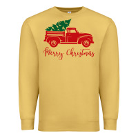 Antique Gold vintage red truck with christmas Premium Sweatshirt - artisFamous