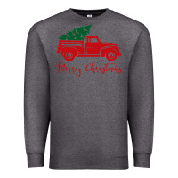 Charcoal Heather vintage red truck with christmas Premium Sweatshirt - artisFamous