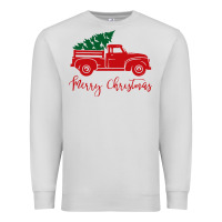 Dove Grey vintage red truck with christmas Premium Sweatshirt - artisFamous
