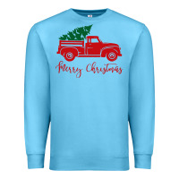 Ocean Blue vintage red truck with christmas Premium Sweatshirt - artisFamous