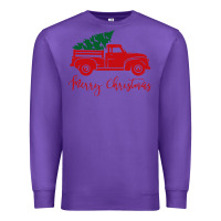 Purple vintage red truck with christmas Premium Sweatshirt - artisFamous
