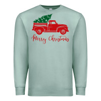 Seafoam vintage red truck with christmas Premium Sweatshirt - artisFamous